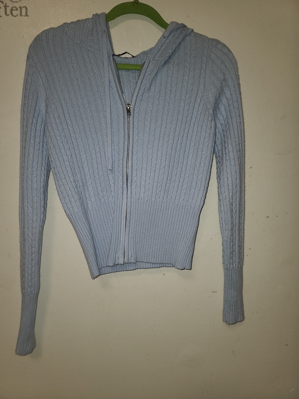 Forever 21 Cowl Neck Zip Sweater in Blue Size Large